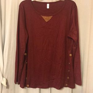 Leo Rosi long sleeve blouse size XL wine Color